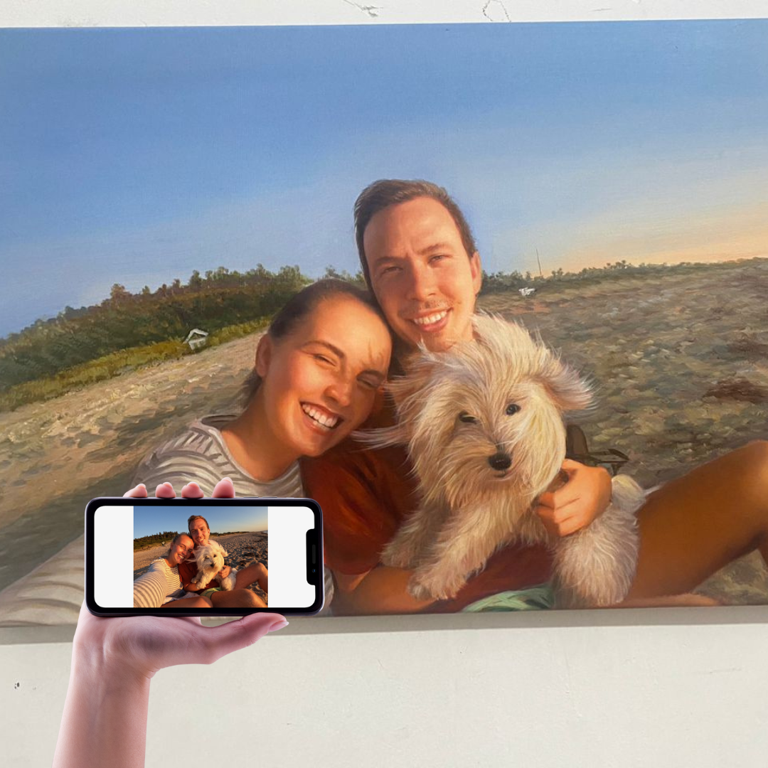Håndmalet Maleri efter Foto