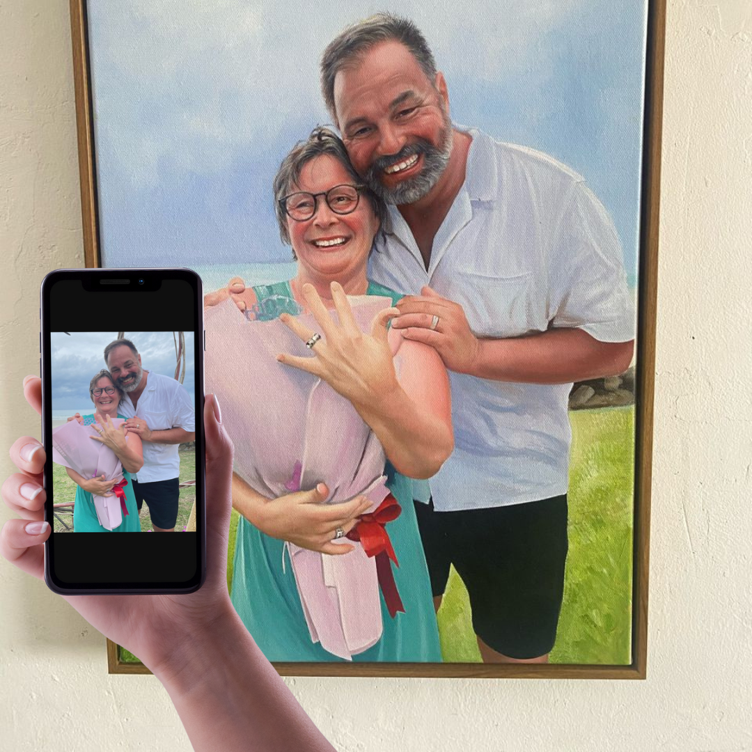 Håndmalet Maleri efter Foto